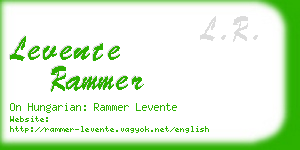 levente rammer business card